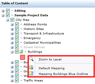 Context menu of the "Simple Thematic Mapping" functionality within the table of contents Context menu of the "Simple Thematic Mapping" functionality within the table of contents