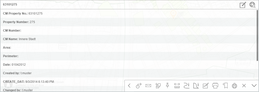 Edit feature tool in the WebOffice mobile client - tablet mode