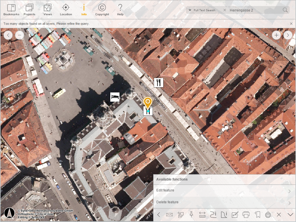 Delete a feature in the WebOffice mobile client - tablet mode