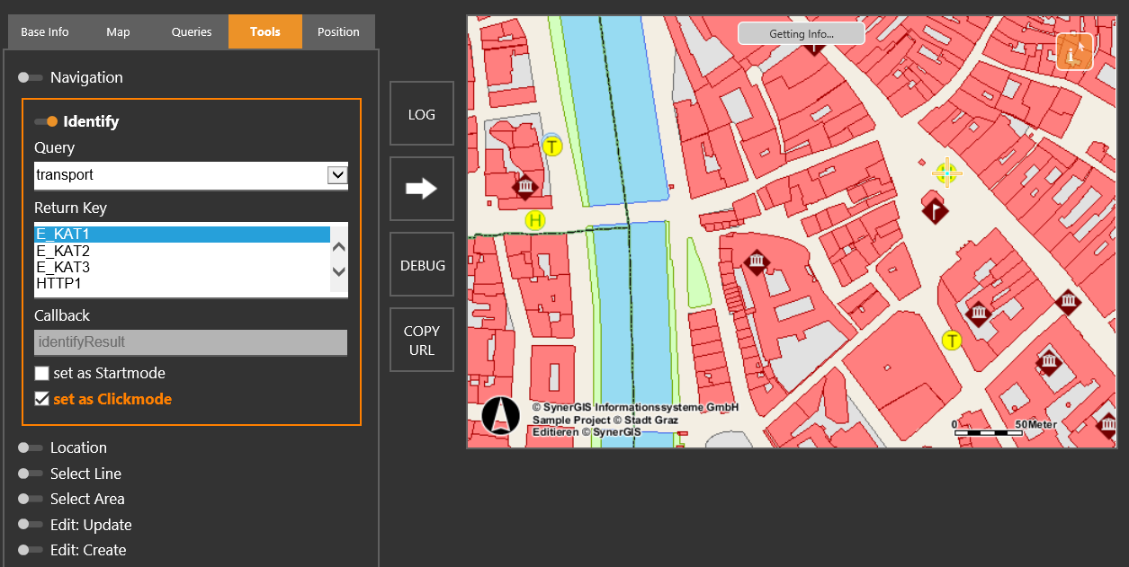 WebOffice map widget testcontainer - Identify via clickmode WebOffice map widget testcontainer - Identify via clickmode