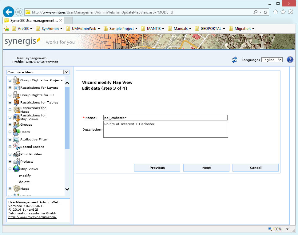 Modify a map view - step 3