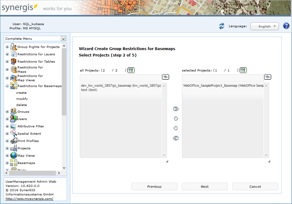 Create restrictions for basemaps - step 2