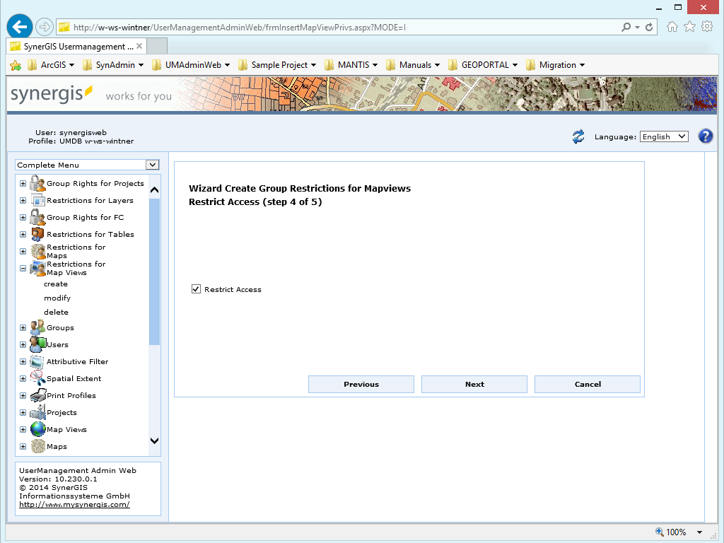 Create restrictions for map views - step 4