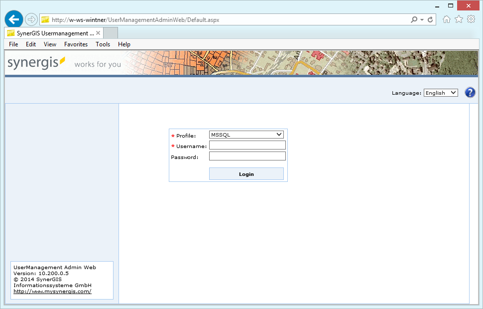 Login page of UserManagement Admin Web