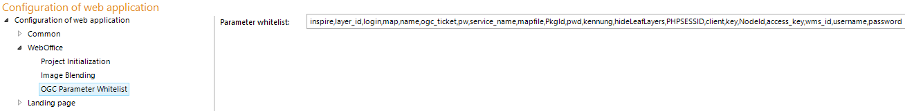 Configuration of Allowed OGC Parameter