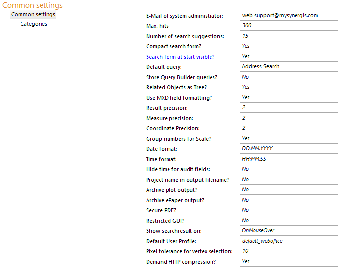 Defaults configuration Defaults configuration