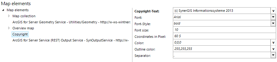 Copyright configuration Copyright configuration