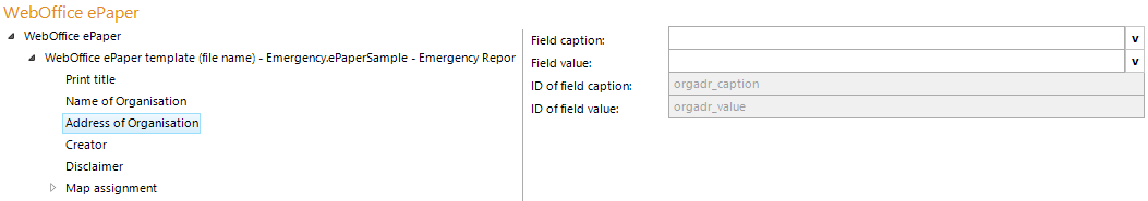 Address of organization configuration