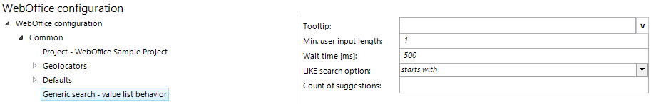 Generic search - value list behavior configuration Generic search - value list behavior configuration