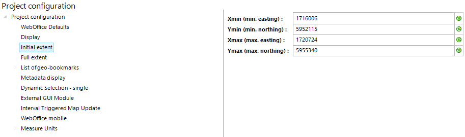 Initial extent configuration