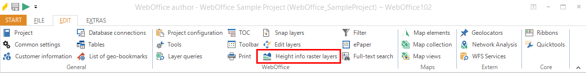 Configuration of height infor raster layer in WebOffice author