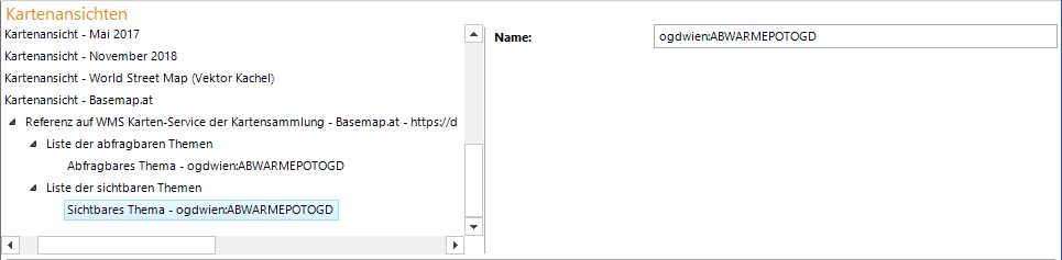 Configuration of Visible Layers within the list of visible Layers