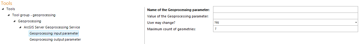 Geoprocessing input parameter configuration Geoprocessing input parameter configuration