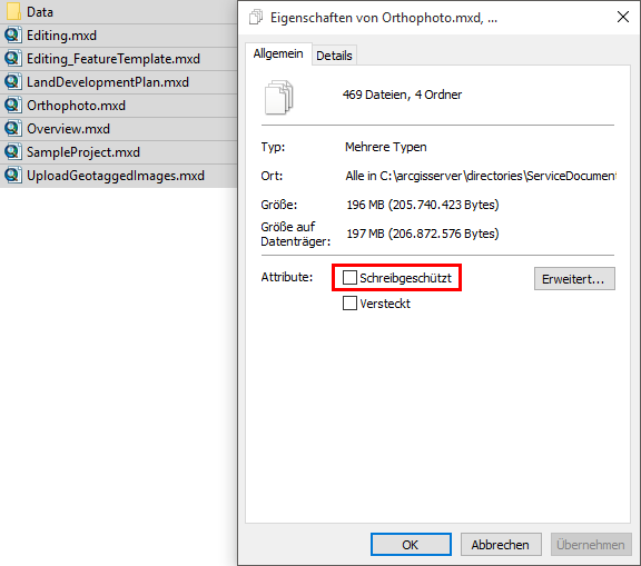 Allow write access to the MXDs Allow write access to the MXDs