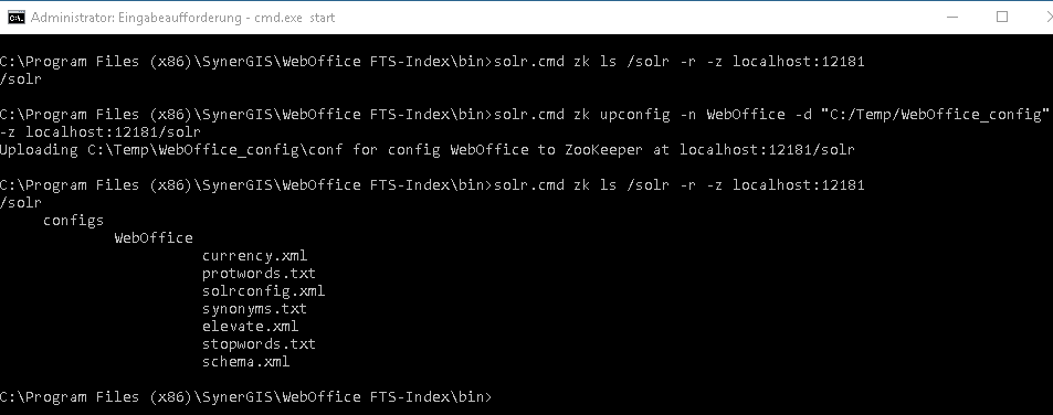 Upload the WebOffice configuration to Zookeeper Upload the WebOffice configuration to Zookeeper