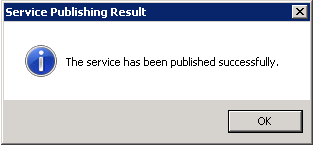 Service Publishing Result Service Publishing Result