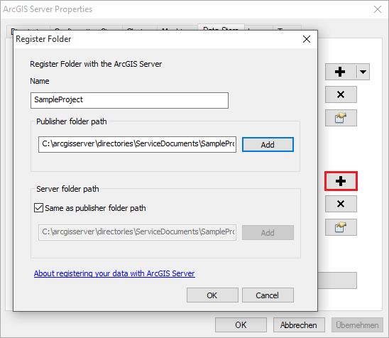 Register the folder Data with the Server Register the folder Data with the Server