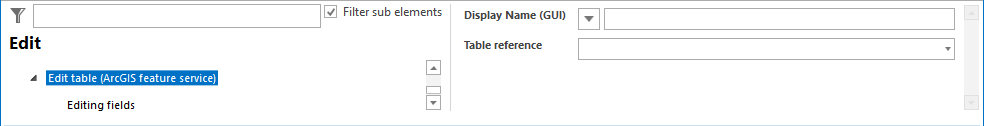 Configuration of an edit table