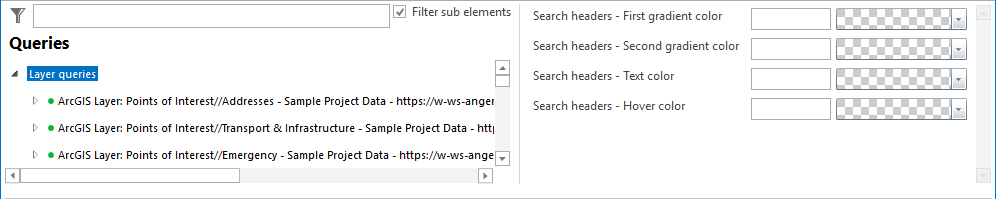 Layer queries configuration
