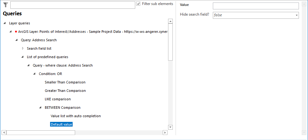 Default value configuration