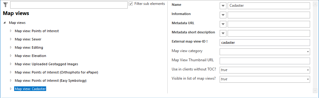 Map view configuration Map view configuration