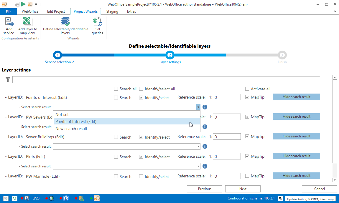 Select search result