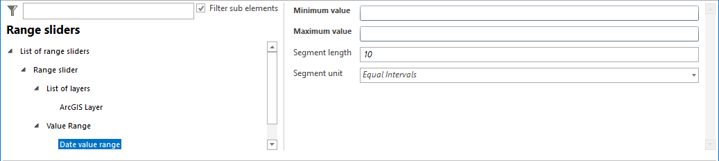 Configuration of a date value range Configuration of a date value range