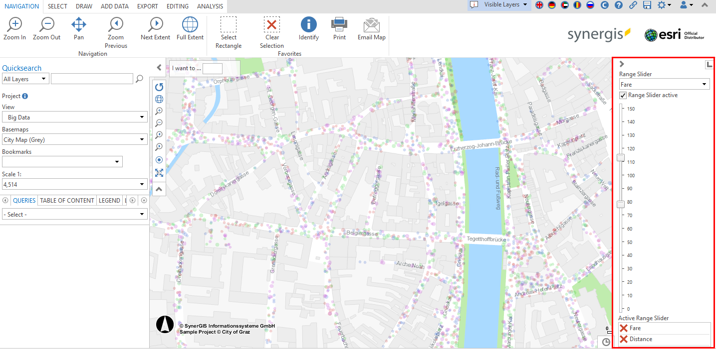 Use of Range slider in WebOffice core Client