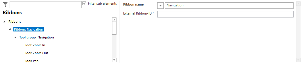 Ribbon configuration Ribbon configuration