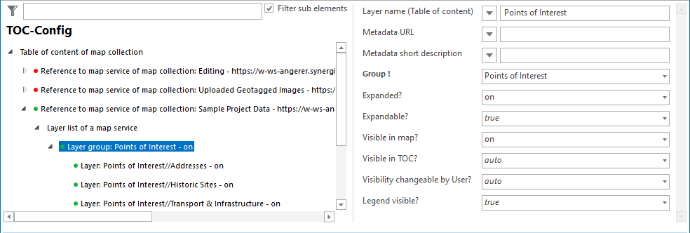 Layer group configuration Layer group configuration