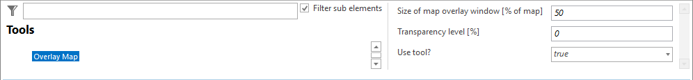 Map Overlay tool configuration Map Overlay tool configuration