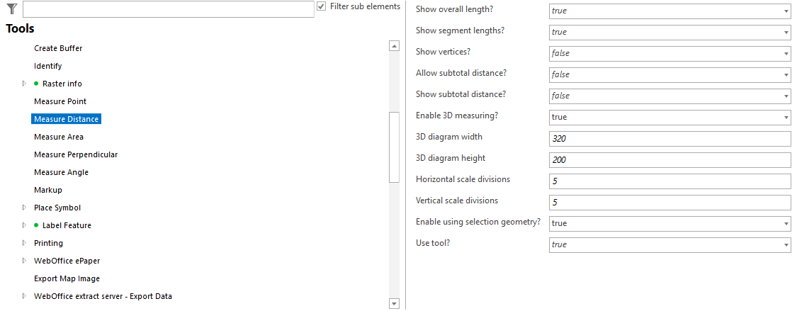 Measure - Distance tool configuration Measure - Distance tool configuration