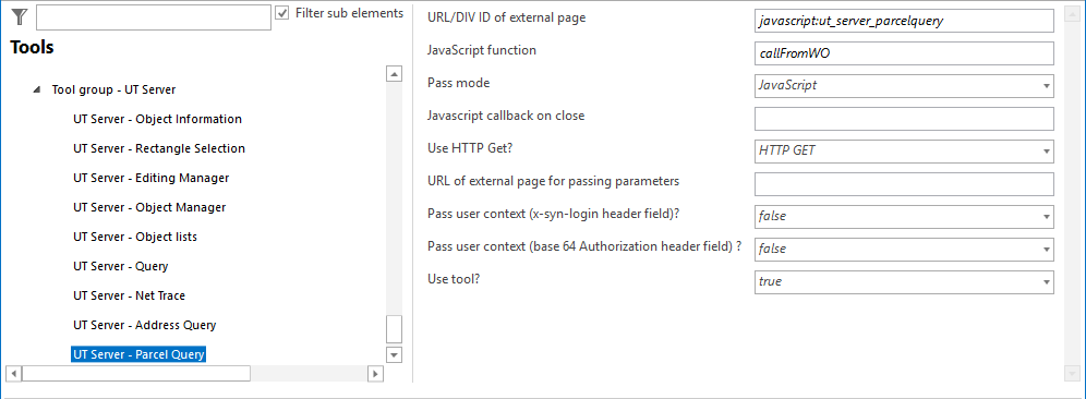 Configuration - UT Server Parcel Query
