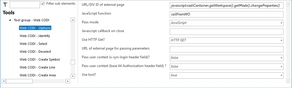 Configuration - Web CODI Options Configuration - Web CODI Options