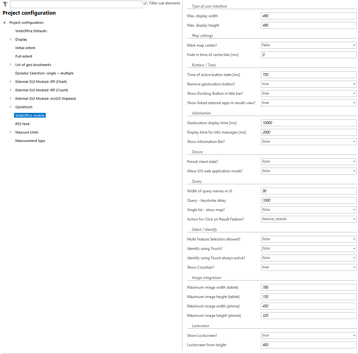 WebOffice mobile configuration
