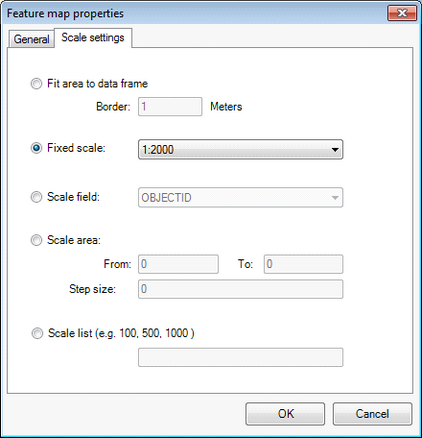 Feature Map Properties - Tab Scale Settings
