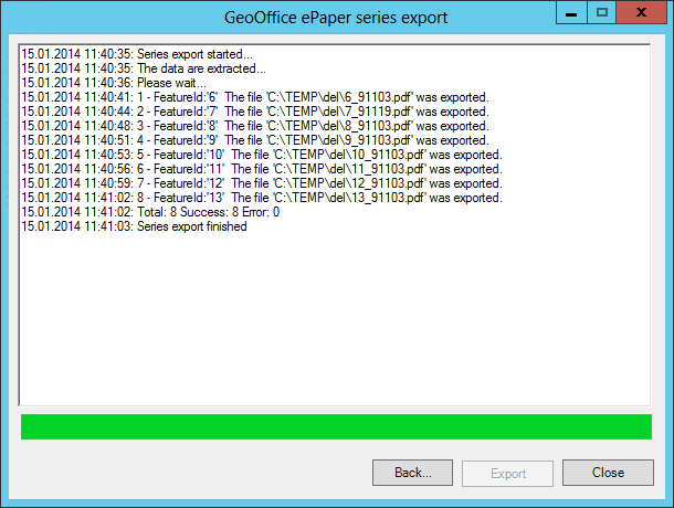  GeoOffice ePaper series export dialog