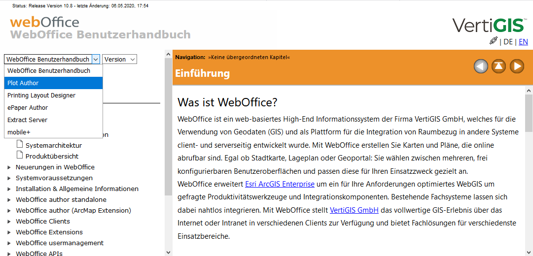Auswahlliste zusätzlicher Benutherhandbücher
