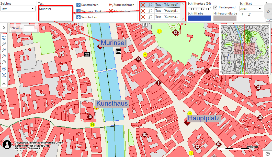 Eingabe eines Textes im WebOffice core client