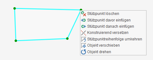 Stützpunkt Kontextmenü
