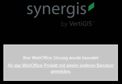 WebOffice 10.8 SP2 Infoseite nach dem Ausloggen