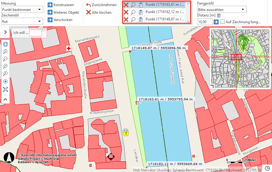 Vorhandene Objekte selektieren und hinzoomen im WebOffice core client