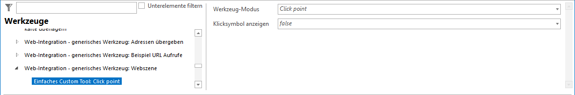 Konfiguration eines Einfachen Custom Tool für Webszene