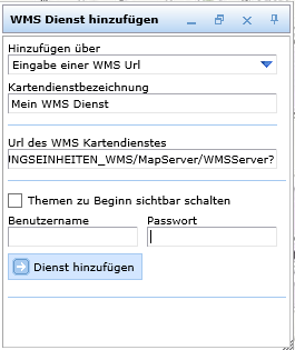 WMS Dienst durch Eingabe einer Url hinzufügen