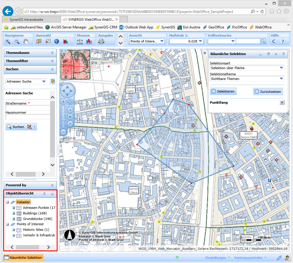 Objektübersicht zur Repräsentation der Mehrfachselektion