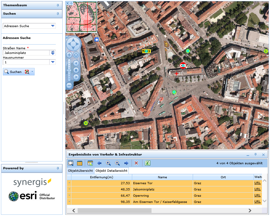 Ergebnis einer Umgebungssuche