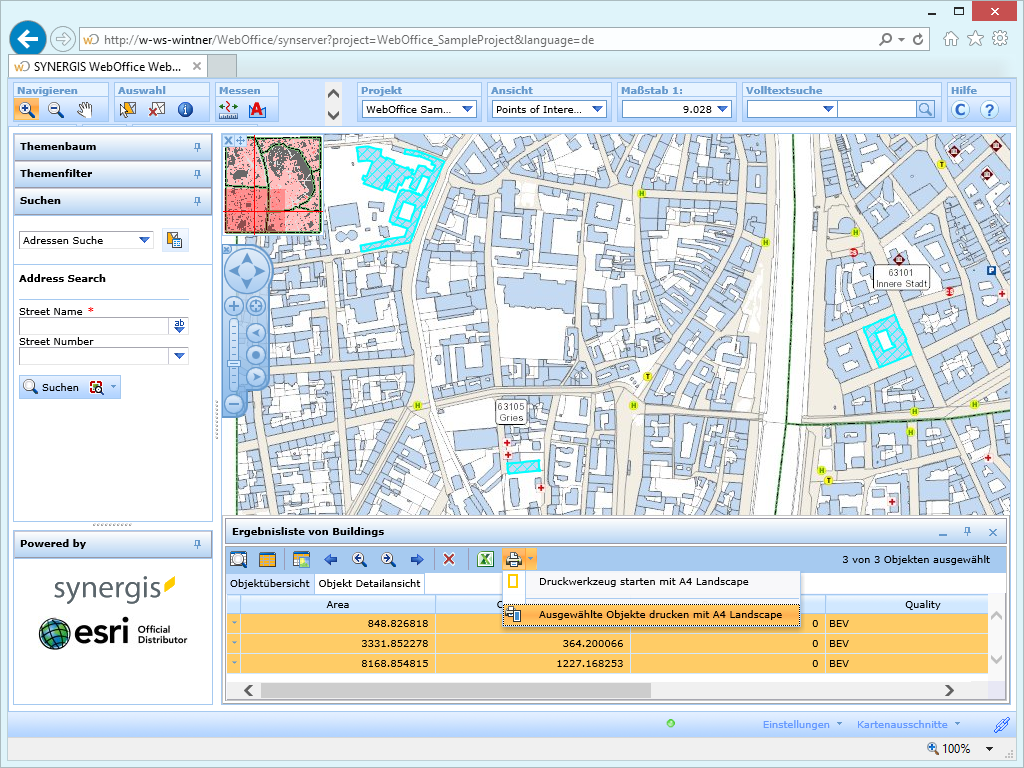 Drucken aus Suchergebnis ohne Seriendruck