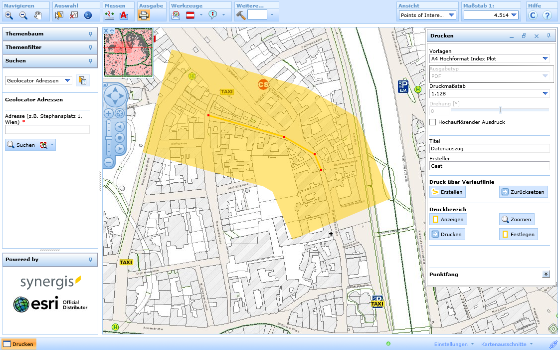 Zeichnen der Verlauflinie im WebOffice html Client