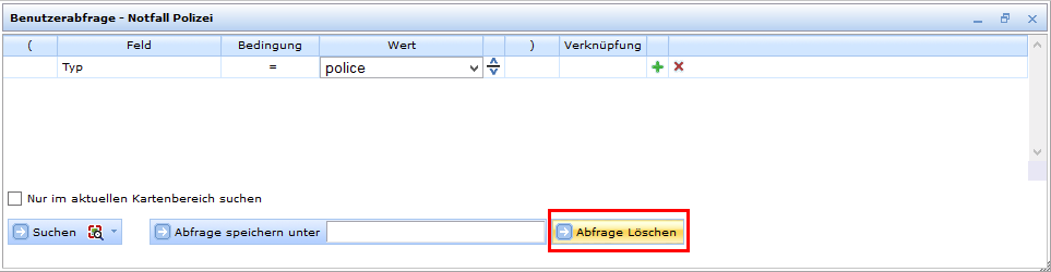Löschen einer Benutzerdefinierten Abfrage im WebOffice html Client