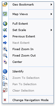 Kontextmenü - Navigationsmodus ArcMap
